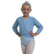 Girls Pale Blue Ballet Cardigan Crossover Knitted Wrap